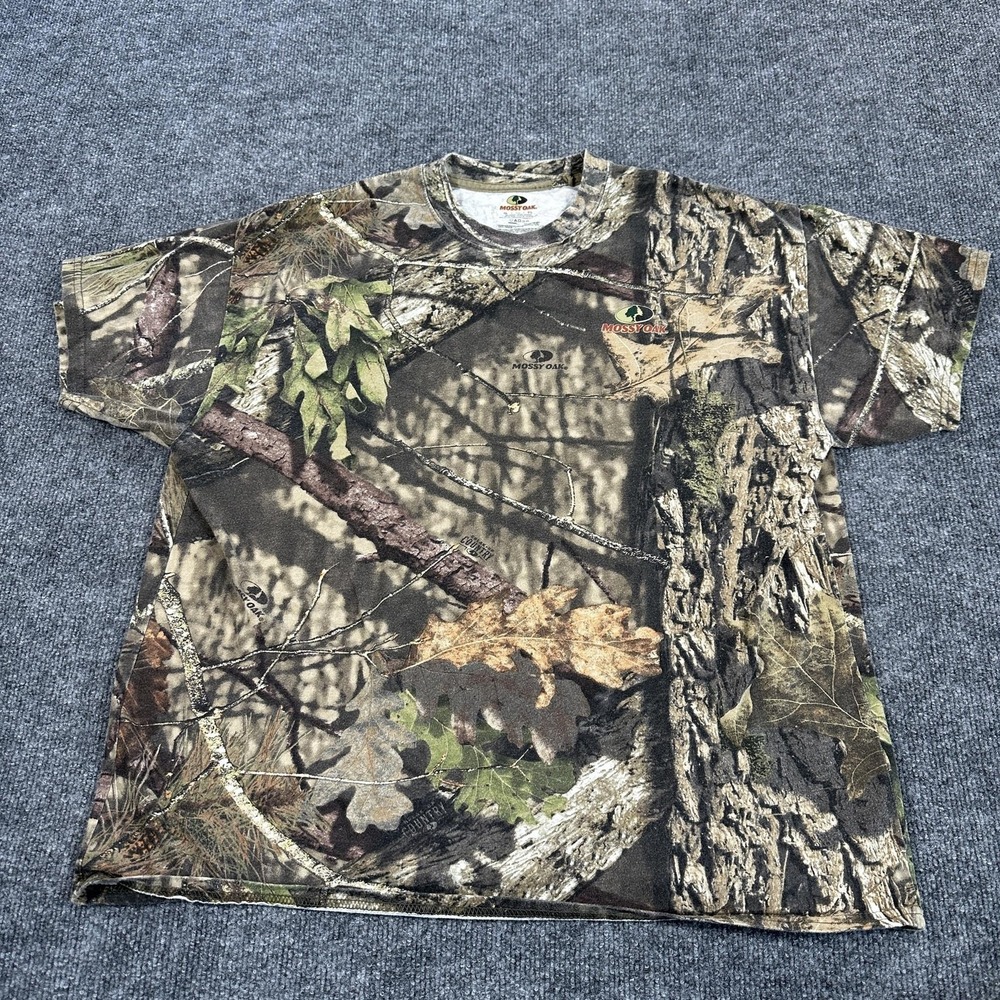 Mossy Oak Shirt Mens XL Brown Camo Hunting Outdoor Graphic Tee Tagless